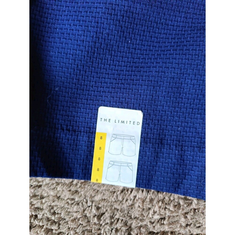 The Limited Shorts Womens Size 8 Navy Blue Waffle Weave Tailored Short Chino - Picture 8 of 8